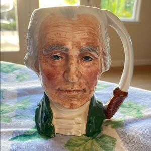 Vintage Style Ceramic Mug with Green and Brown Accents